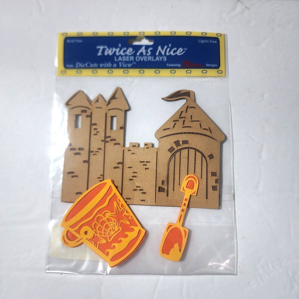 Twice as Nice Laser Overlays Sand Castle Bucket Shovel Scrapbooking New